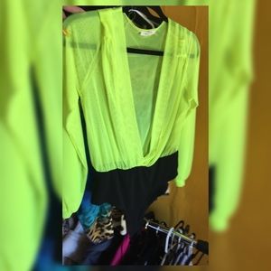 Lime yellow bodysuit